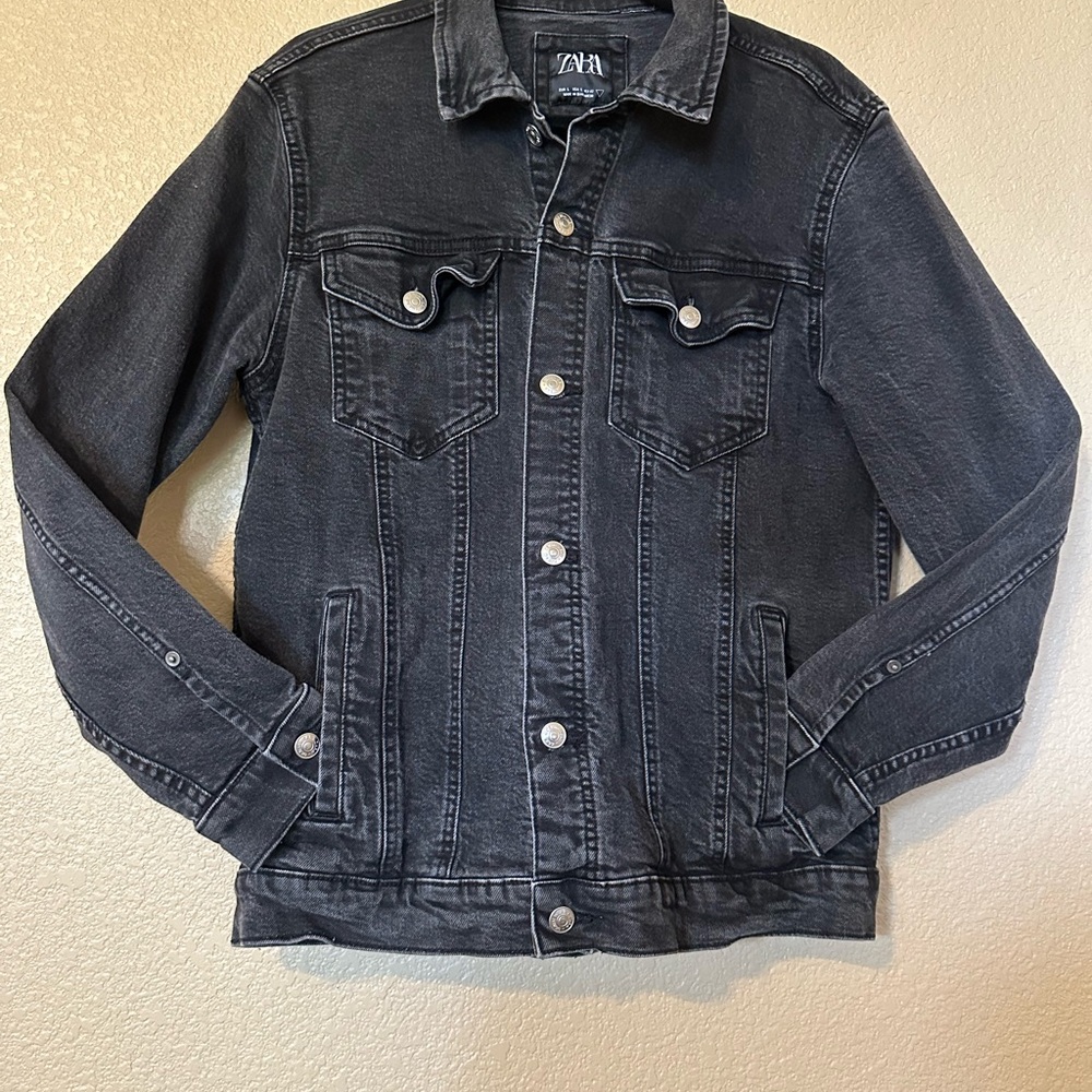 Zara Charcoal Denim Jacket
